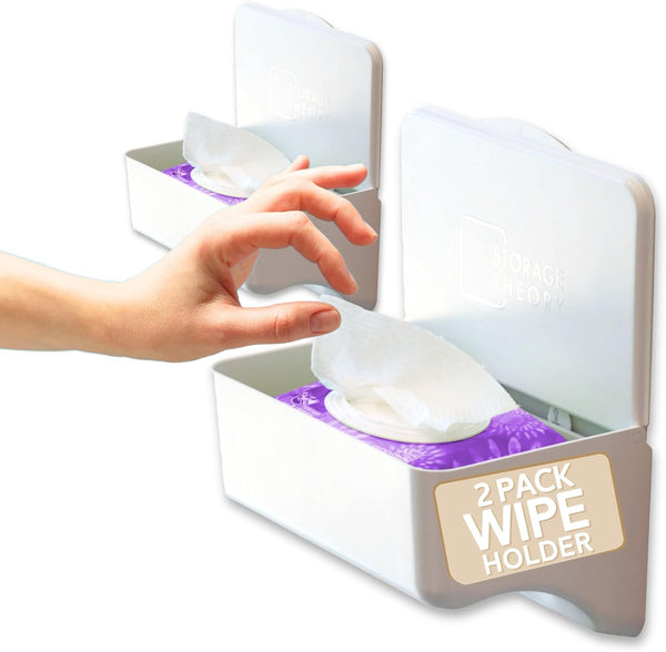 Bathroom Wipes Holder Dispenser with Shelf Restroom Organizer & Wipe Holder for