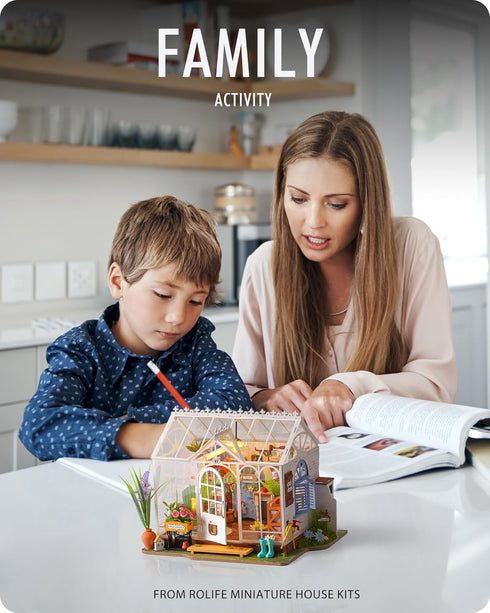 DIY Miniature House Kit, Dreamy Garden House for Adults, Mini House Making Kit with Furnitures