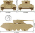 BMC Classic Payton Anti-Aircraft Tanks - 4pc Tan Green Plastic Army Men Vehicles