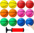 Dshengoo 12 Pcs 5 Inch Mini Basketballs, Colorful Rubber Inflatable Balls with Pump for Indoor Games