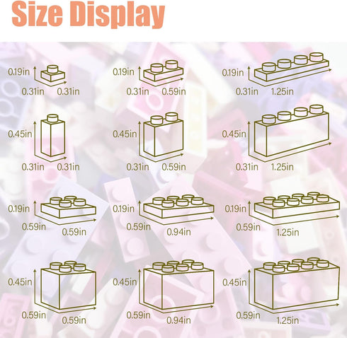 Classic Building Bricks Set, 1500 Pieces Bulk Small Blocks, Basic Building Blocks Compatible with All Major Brands