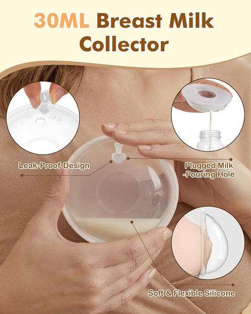 2PCS 60ML 10PCS Lictin Breast Milk Collector, Milk Collectors for Breastfeeding, Breastmilk Cups, Milk Collection