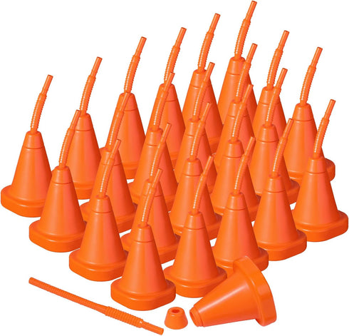 Gerrii 24 PCS Construction Cone Cups with Straws Bulk - 10 oz