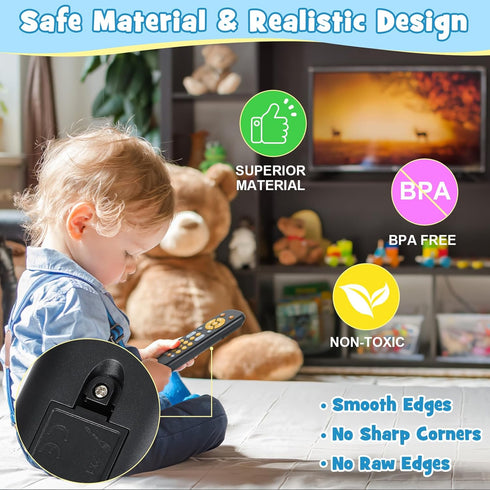 GUIGUZHJ 6 3 6 12 18 Baby TV Remote Control Toy for Months+, Play Remote Musical Toys with Sound and Light, Early