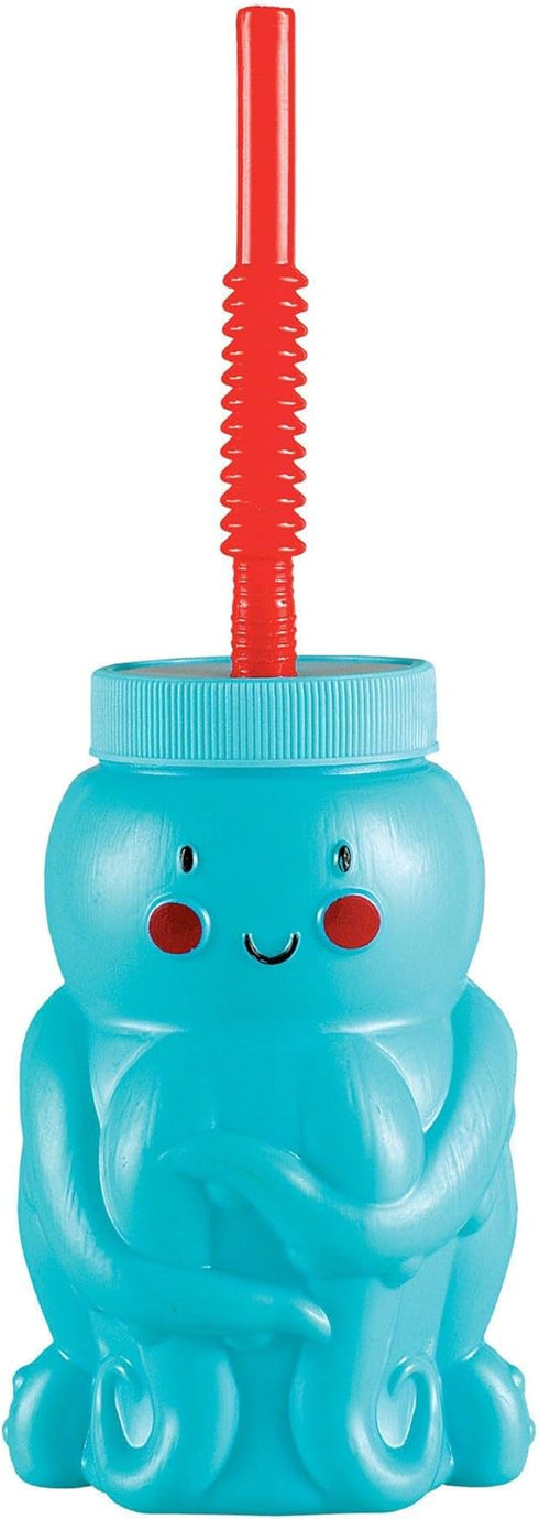Amscan Blue Octopus Cone Sippy Cup - 10.8 Oz (1 Pc) - Easy-Grip Plastic Drinkware for Children's Events & Parties