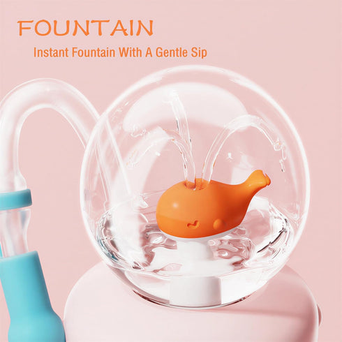 24 oz 316 2 V3.0 Como bebe Insulated Whale Fountain Sippy Cup, food-grade Stainless Leak-Proof Straw,Tumbler