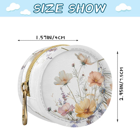 YETTASBIN Wild Flower Portable Pacifier Holder Case with Metal Hook Buckle & Zipper for Diaper Bag and Stroller