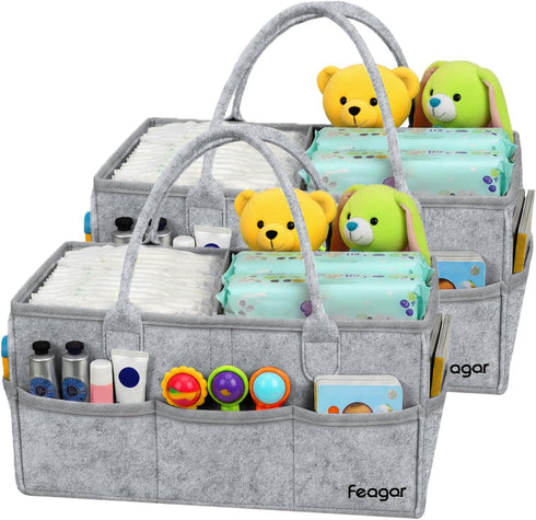 Feagar Baby Diaper Caddy Organizer, 15 Inch Large 2 Pack Set with