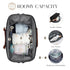 6pcs 2 printe Large Diaper Bag Tote with Changing Pad & Organized Pouches, Mom's Bag for Hospital with Pacifier Case