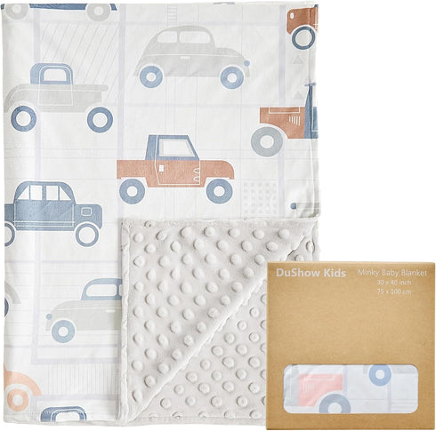 DuShow Cars Baby Blanket for Boys - Ultra Soft Double Layer Minky