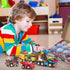 12 Pack Surprise Eggs with Construction Vehicles, Building Block Car Toys for Boys, Party Favors for Kids Birthday Gift