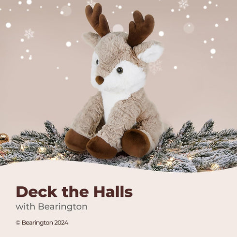 11.5" Bearington Reiny Christmas Reindeer Stuffed Animal - Soft Christmas Reindeer Plush Toy with Scruffy Fur