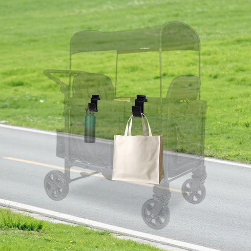 Sinbana 4pcs W4, Multifunctional Side Hooks Compatible with Wonderfold Wagon Black Side Hooks Space-Saving Travel