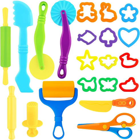 Dough Tools 21pcs Dough Tools Play for Kids Clay Accessories with Rolling