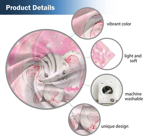 Yilinata 82 84 Watercolor Elephant Window Curtains for Kids Boys Girls Pink Twinkle Star Baby Living Room Bedroom