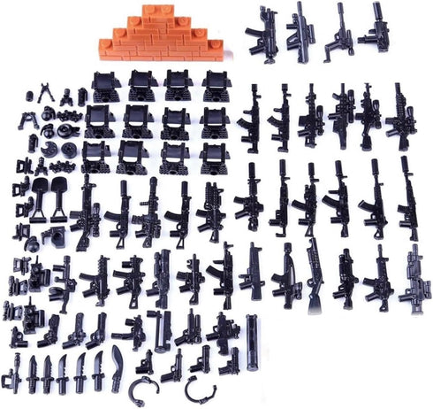 General Jim's Weapons Pack for Building Block Figures, Weapon Set for SWAT, Police or WW2 Brick Building