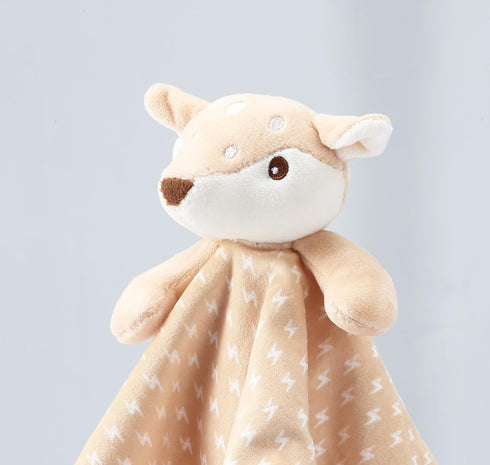 CREVENT Cozy Plush Baby Security Blanket, Loveys for Baby Girls and Boys, Great Birthday Gift (Brown Deer)