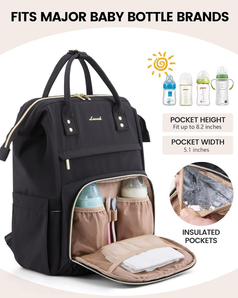 Backpack, Mommy LOVEVOOK Diaper Bag Baby Bag with Changing Station for Moms & Dads, Large Waterproof bag with Stroller