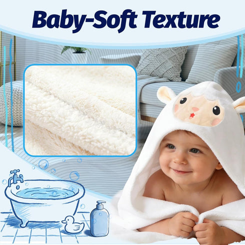 RNYBFPT Hood31.5 31.5 Inch, Hooded Baby Towel- Large Baby Towel with x Natural toddler towels,Ultra Soft and Absorbent