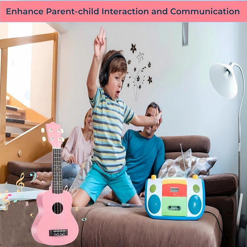 21 Inch 3-9 Carbon Fibre Kids Toddler Child Children Acoustic Guitar Ukulele Musical Instruments Ideal for Year Old