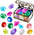 Diving Gem Pool Toys Sand Toys, 14 Color Diamond Treasure Chest Summer Swimming Gems Pirate Diving Toy Set