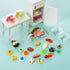 WEHOO 75Pcs Set Miniature Supermarket Food Lunch Box Dollhouse Kitchen Mini Takeaway Snacks Resin Fruit Crisper