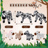 Hollowfly 5 Set 12.6" Mommy 4 Pcs Zebra Plush Toy Gift Zebra with Cute Babies Stuffed Animal in Zippered Belly