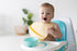 Pearhead Silicone Bib Set of 2 - Dishwasher Safe Bibs with Food Catcher, Earth Tone Baby Feeding Accessory