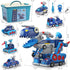 Take Apart Vehicle Magnetic Toy, 5-in-1 Tool Building Trucks Transform to Dinosaur Robot for Kids