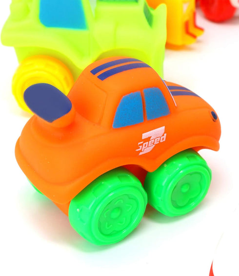 Big Mo's Toys Baby Cars, Soft Rubber Toy Car Set, Small Vehicles for Babies and Toddlers, 12 Pieces