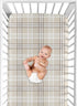 Sweet Jojo Designs Fitted Baby Crib Sheets (Taupe Plaid) for Boys/Girls, Infant Nursery, Toddler Room - Standard Size
