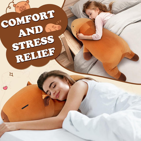 30'' Giant Capybara Plush Stuffed Animal- Capybara Plush Pillow Plushies, Large Sleeping Capybara Plush Toy, Cute