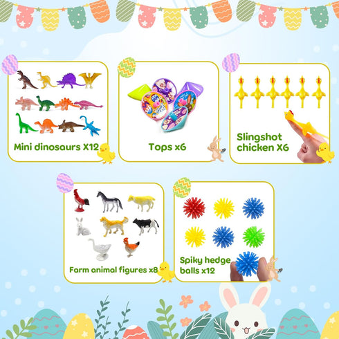 220 110 110 Pcs Prefilled Easter Eggs and Toys, Eggs Pre Filled with Toys inside, Easter Basket Stuffers Party Favors