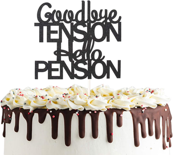 PHOHUI HAVE A NICE TIME Cake Topper, Double Sided Black Glitter Retirement Party Decorations Sign