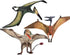 Gemini&Genius 3pcs Pterodactyl Action Figures, Realistic Flying Dinosaur Pteranodon Dino Toys Cake Toppers Set for Kids