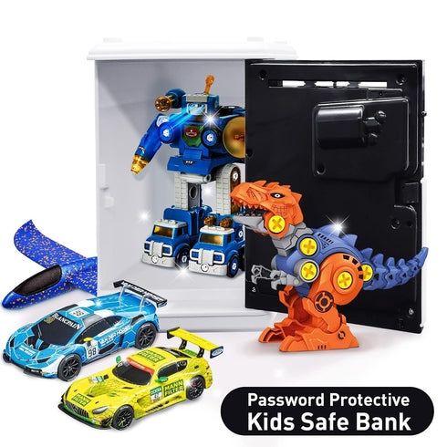 JUNEU 3 4 5 6 7 8 Piggy Bank for Kids, Year Old Boys Toys, Electronic Money Saving Box for Kids, Mini ATM Coin Bank
