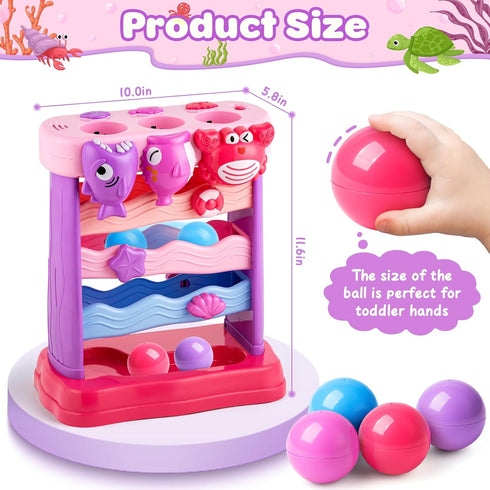 1, 2 V-Opitos Musical Toy for Years Old Boys & Girls, Feeding Interactive Toys with Ball, Montessori Education Toys