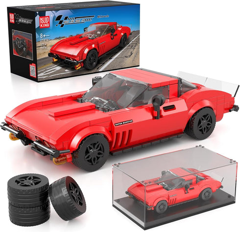 Mould King Super Sports Car Building Set with Display Case, 332 Piece