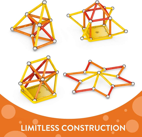 GEOMAG Magnetic Sticks and Balls Building Set, Classic 42 Piece, STEM & Educational Magnet Toys, 100% Recycled Plastic,