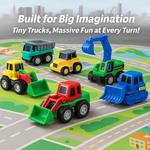 36 Set Pieces Pull Back Cars and Trucks Toy Mini Pocket Vehicles, Fighter Jets, Construction, Race Cars & Military Toys