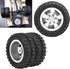 2pcs Durable RC Car Rear Tires, 52mm Aluminum Alloy Upgrade Parts for WPL D12 1/10 RC Truck, Silver