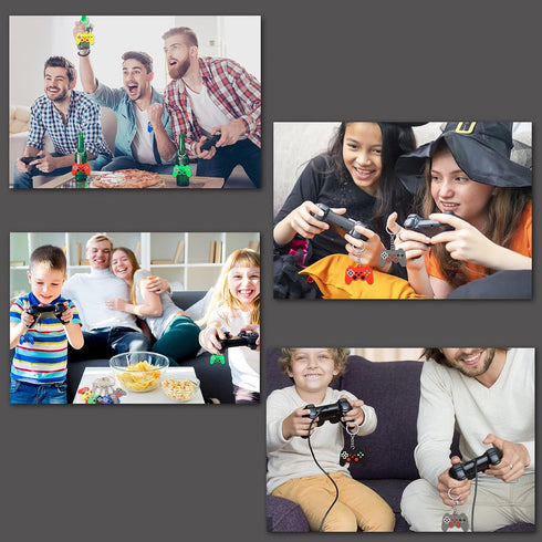 30PCs Video Game Party Favors Keychains - Game Controller Keychains for Boys and Girls Birthday Goodie Bag Fillers