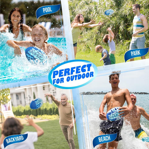 SOAK Waterproof Football, 9 Inches for Beach Pool Lake Park Games, Outdoor Toys for Kids