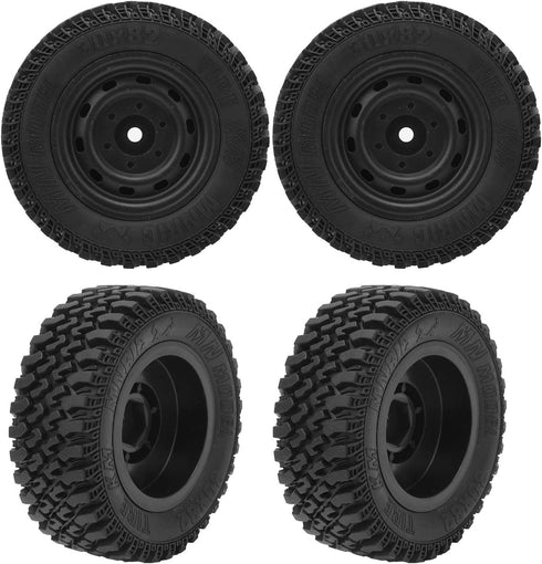 RC Tire, 4pcs Professional Plastic Rubber Tire Upgrade Parts Compatible with WPL C54 RC Car