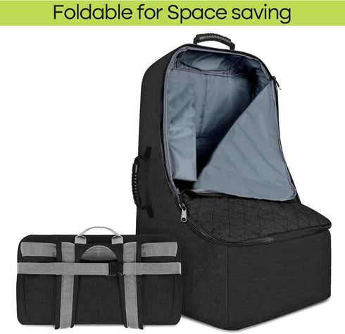 Backpack ZRRAJOY Padded Car Seat Travel Bag for Airplane, Heavy Duty for Air Travel, Water-Resistant Carrier