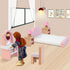 Set 4 26 4 3+ Kizfarm Wooden Dollhouse Furniture with Family Dolls, Pcs Pretend Play Dollhouse Accessories for Rooms