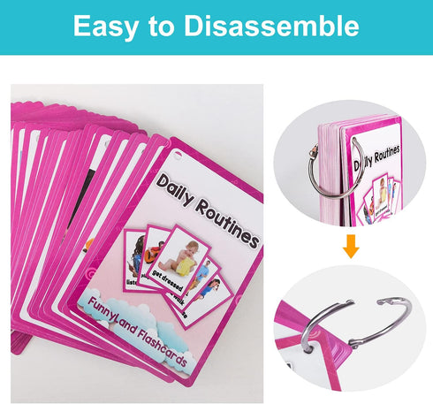 Lilias Daily Routines Flash Cards - Toddler Learning Toys, Preschool Learning Toys, Homeschool Supplies, 45 Cards in