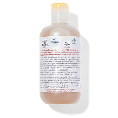 California Baby Super Sensitive Baby Shampoo and Body Wash | 100% Plant-Based | Gentle Fragrance Free, 251 mL