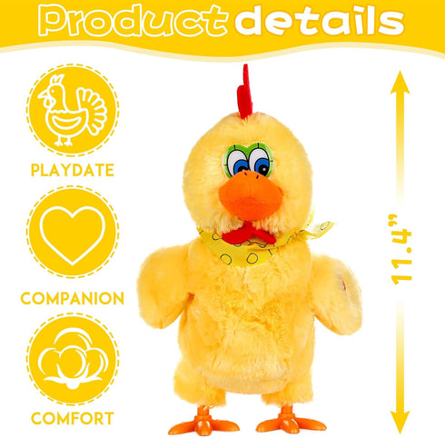 Electric Chicken Stuffed Animal Toy | Dancing Chicken Plush Toy with Sound and Music