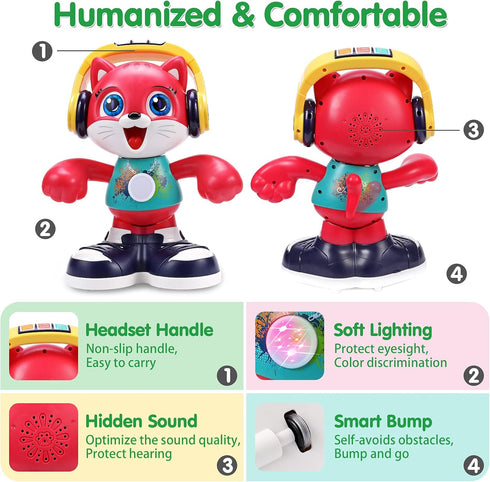 Baby Toys 12-18 Months Dancing Cat Toys for 1 Year Old Boys Girls with Music & Recording, Interactive Learning Toys